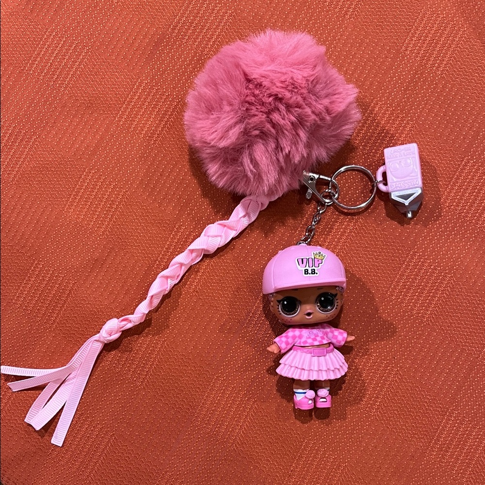 L.O.L. Surprise! Pink Doll Keychain with Pom-Pom